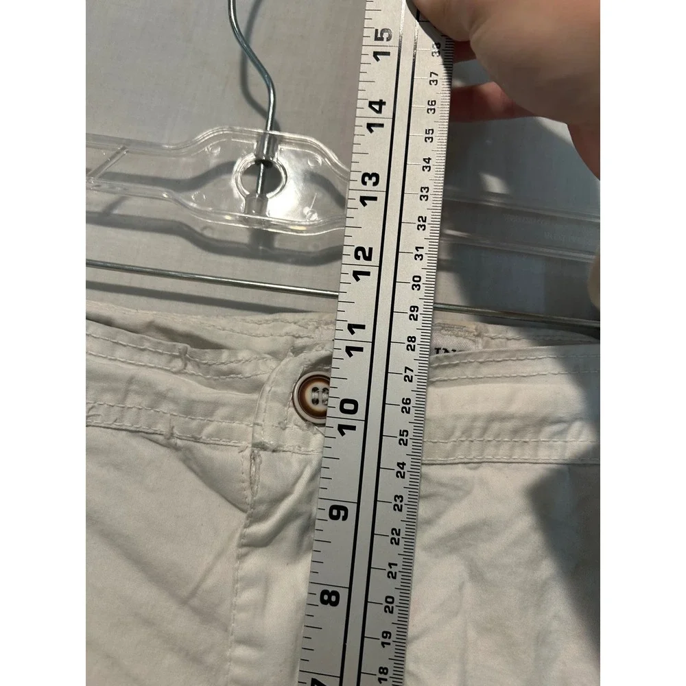 Ditch Plains Ricky Singh Mens Off White Cotton Cargo Shorts Size 40 Utility Zip